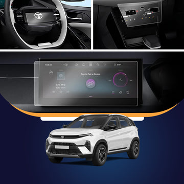 Tata Nexon Fearless Plus/ EV Fearless/EV Fearless Plus/ EV Empowered 10.24 inches ( SHARP EDGE) Screen Guard + Steering Guard